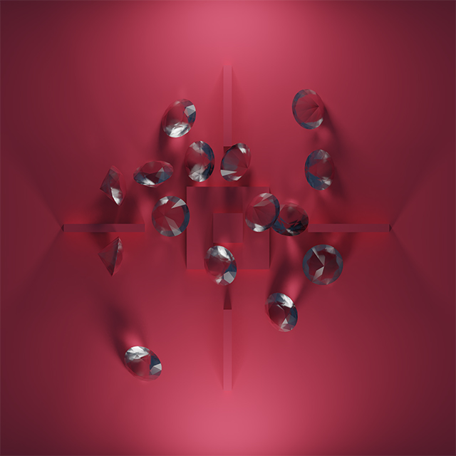 weekly render shaded image of Falling diamonds