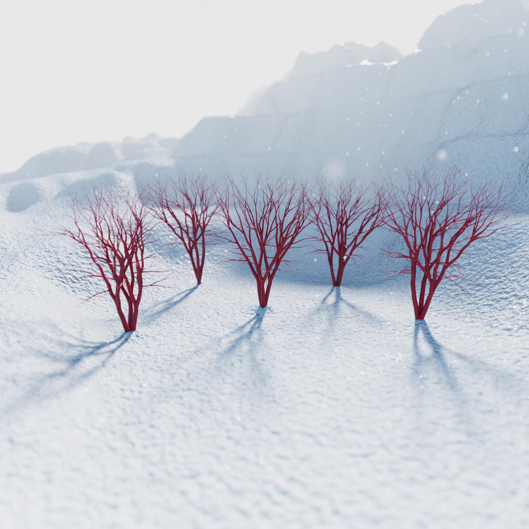 weekly render shaded image of Winter trees